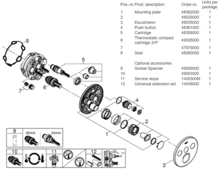Монтажная плата GROHE 48362000